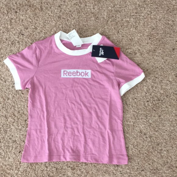 NWT Reebok pink baseball tee shirt XS NWT athleisure y2k style s - Picture 1 of 3